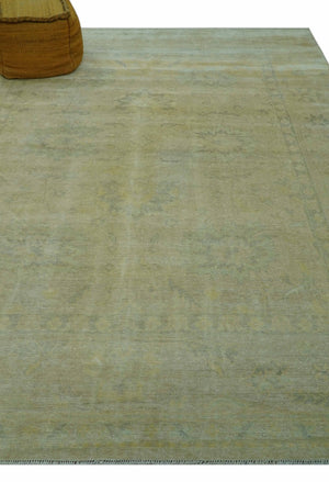 Traditional Turkish (Oushak) Design Gold And Gray Hand Knotted 8x10 Wool Area Rug