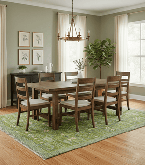 Transitional Design Green And Blue Hand Knotted Custom Made Wool Rug