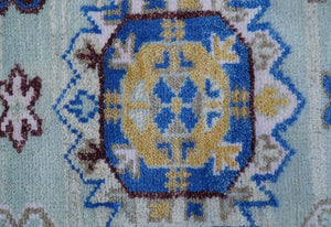 Transitional Silver And Brown Hand Knotted 2.7x10 Wool Rug