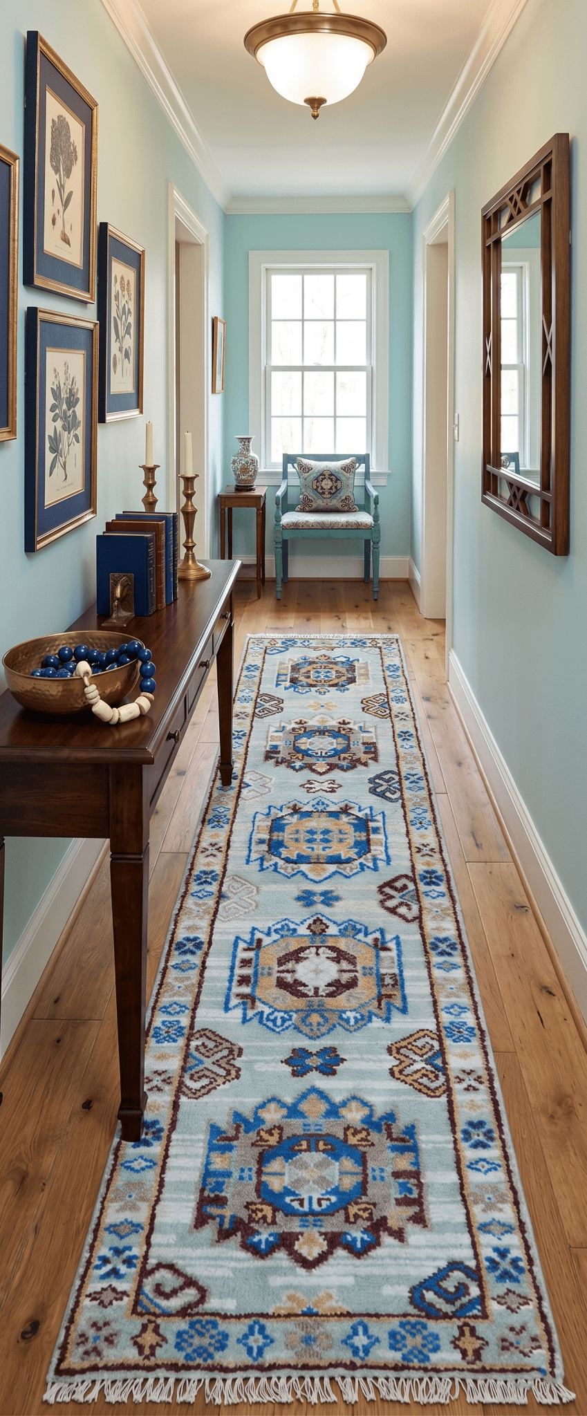Transitional Silver And Brown Hand Knotted 2.7x10 Wool Rug