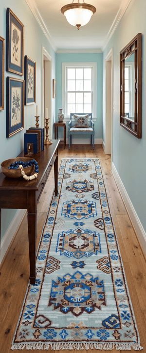Transitional Silver And Brown Hand Knotted 2.7x10 Wool Rug