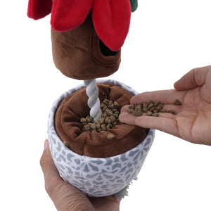 Poinsettia Treat & Tug Dog Toy