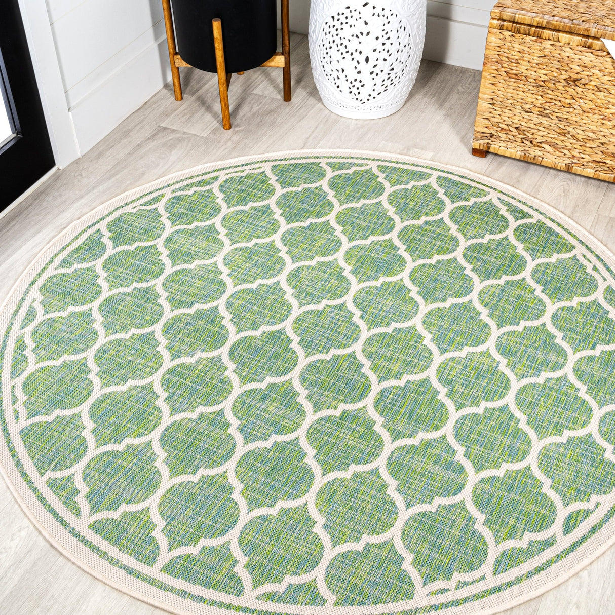 Trebol-Moroccan-Trellis-Textured-Indoor/Outdoor-Round-Area-Rug-Area-Rugs