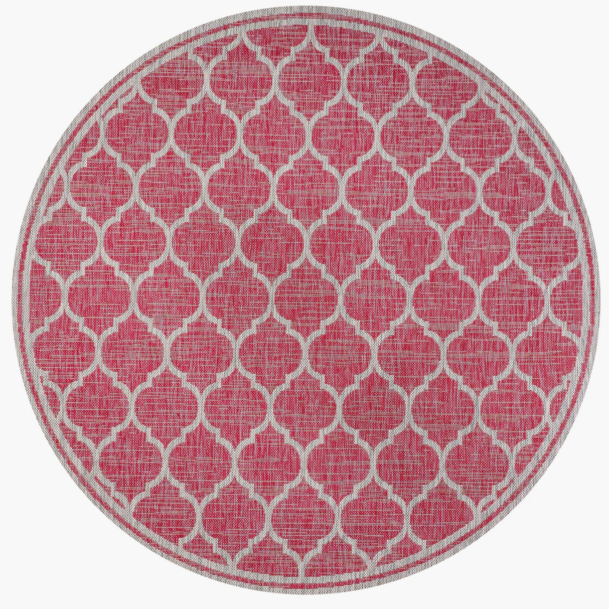 Trebol Moroccan Trellis Textured Indoor/Outdoor Round Area Rug - Tuesday Morning - Area Rugs