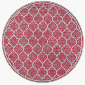 Trebol Moroccan Trellis Textured Indoor/Outdoor Round Area Rug - Tuesday Morning - Area Rugs