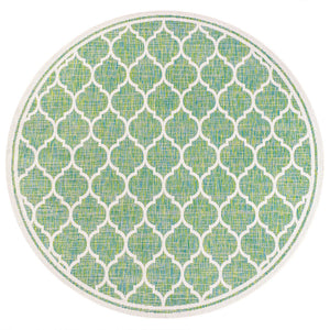Trebol Moroccan Trellis Textured Indoor/Outdoor Round Area Rug - Tuesday Morning - Area Rugs
