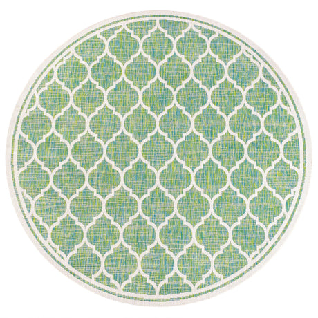 Trebol Moroccan Trellis Textured Indoor/Outdoor Round Area Rug - Tuesday Morning - Area Rugs