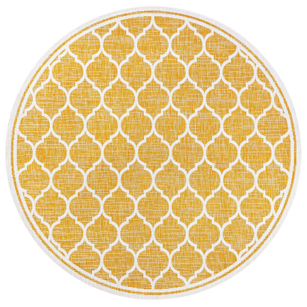 Trebol Moroccan Trellis Textured Indoor/Outdoor Round Area Rug - Tuesday Morning - Area Rugs