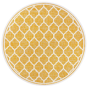 Trebol Moroccan Trellis Textured Indoor/Outdoor Round Area Rug - Tuesday Morning - Area Rugs