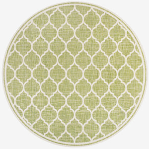 Trebol Moroccan Trellis Textured Indoor/Outdoor Round Area Rug - Tuesday Morning - Area Rugs