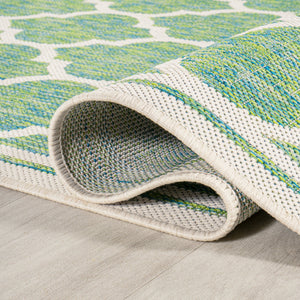 Trebol Moroccan Trellis Textured Indoor/Outdoor Round Area Rug - Tuesday Morning - Area Rugs