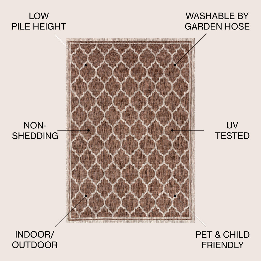Trebol Moroccan Trellis Textured Weave Indoor/Outdoor Area Rug - Tuesday Morning - Area Rugs