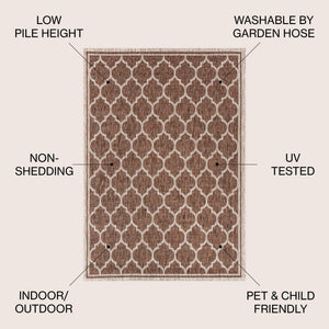 Trebol Moroccan Trellis Textured Weave Indoor/Outdoor Area Rug - Tuesday Morning - Area Rugs