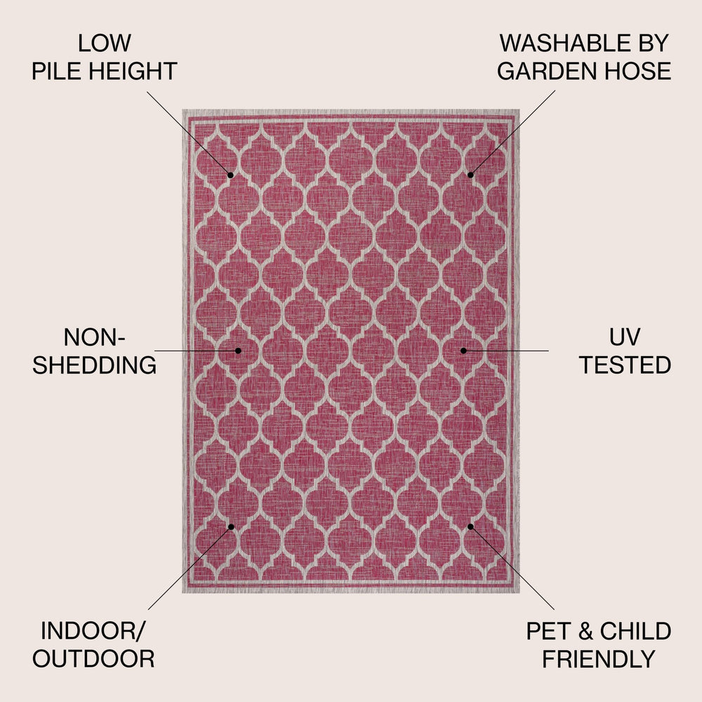 Trebol Moroccan Trellis Textured Weave Indoor/Outdoor Area Rug - Tuesday Morning - Area Rugs