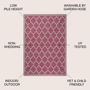 Trebol Moroccan Trellis Textured Weave Indoor/Outdoor Area Rug - Tuesday Morning - Area Rugs