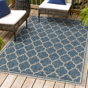 Trebol Moroccan Trellis Textured Weave Indoor/Outdoor Area Rug - Tuesday Morning - Area Rugs