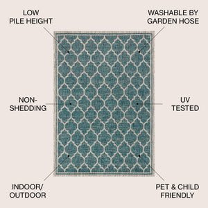 Trebol Moroccan Trellis Textured Weave Indoor/Outdoor Area Rug - Tuesday Morning - Area Rugs