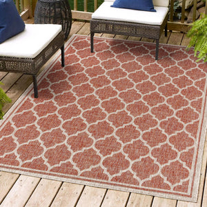 Trebol Moroccan Trellis Textured Weave Indoor/Outdoor Area Rug - Tuesday Morning - Area Rugs