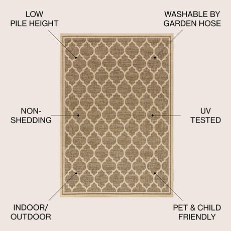 Trebol Moroccan Trellis Textured Weave Indoor/Outdoor Area Rug - Tuesday Morning - Area Rugs