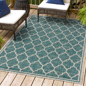 Trebol Moroccan Trellis Textured Weave Indoor/Outdoor Area Rug - Tuesday Morning - Area Rugs