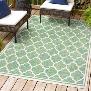 Trebol Moroccan Trellis Textured Weave Indoor/Outdoor Area Rug - Tuesday Morning - Area Rugs