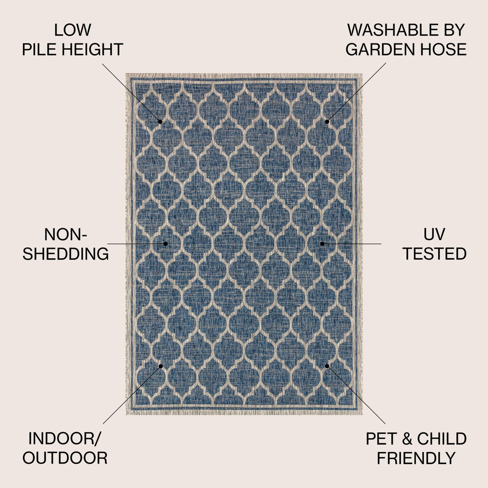 Trebol Moroccan Trellis Textured Weave Indoor/Outdoor Area Rug - Tuesday Morning - Area Rugs