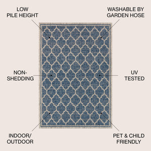 Trebol Moroccan Trellis Textured Weave Indoor/Outdoor Area Rug - Tuesday Morning - Area Rugs
