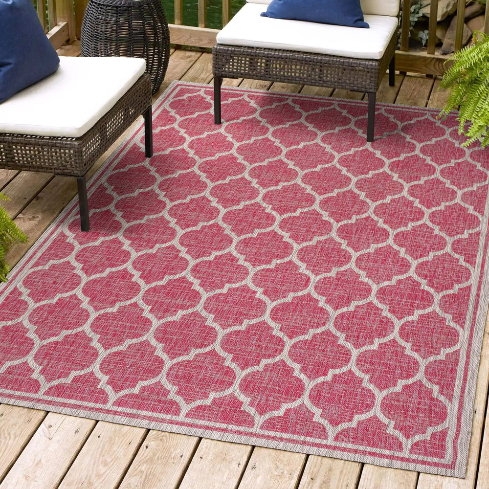 Trebol Moroccan Trellis Textured Weave Indoor/Outdoor Area Rug - Tuesday Morning - Area Rugs