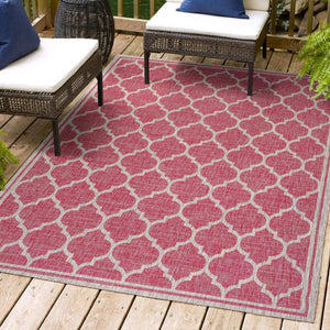 Trebol Moroccan Trellis Textured Weave Indoor/Outdoor Area Rug - Tuesday Morning - Area Rugs