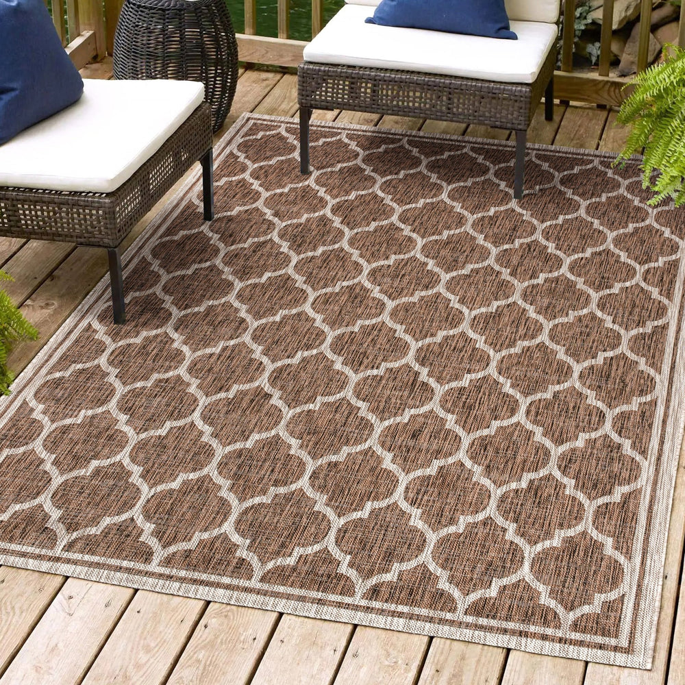Trebol Moroccan Trellis Textured Weave Indoor/Outdoor Area Rug - Tuesday Morning - Area Rugs