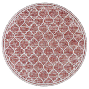 Trebol Moroccan Trellis Textured Weave Indoor/Outdoor Round Area Rug - Tuesday Morning - Area Rugs