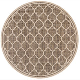 Trebol Moroccan Trellis Textured Weave Indoor/Outdoor Round Area Rug - Tuesday Morning - Area Rugs