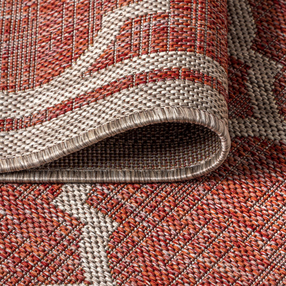Trebol Moroccan Trellis Textured Weave Indoor/Outdoor Round Area Rug - Tuesday Morning - Area Rugs