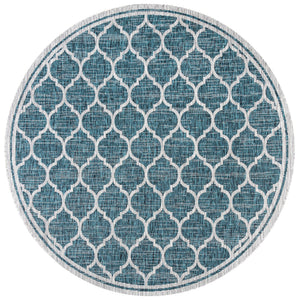 Trebol Moroccan Trellis Textured Weave Indoor/Outdoor Round Area Rug - Tuesday Morning - Area Rugs