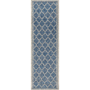 Trebol Moroccan Trellis Textured Weave Indoor/Outdoor Runner Rug - Tuesday Morning - Runner Rugs
