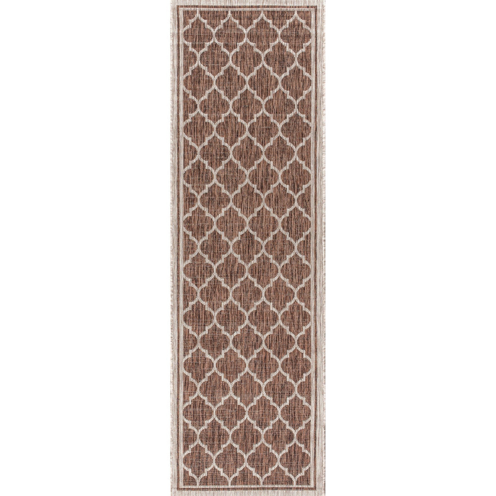 Trebol Moroccan Trellis Textured Weave Indoor/Outdoor Runner Rug - Tuesday Morning - Runner Rugs
