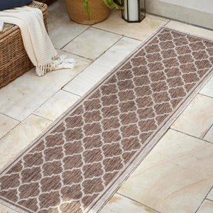 Trebol Moroccan Trellis Textured Weave Indoor/Outdoor Runner Rug - Tuesday Morning - Runner Rugs