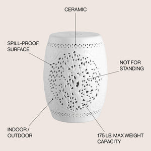 Tree ceramic garden stool - Tuesday Morning - Outdoor Tables