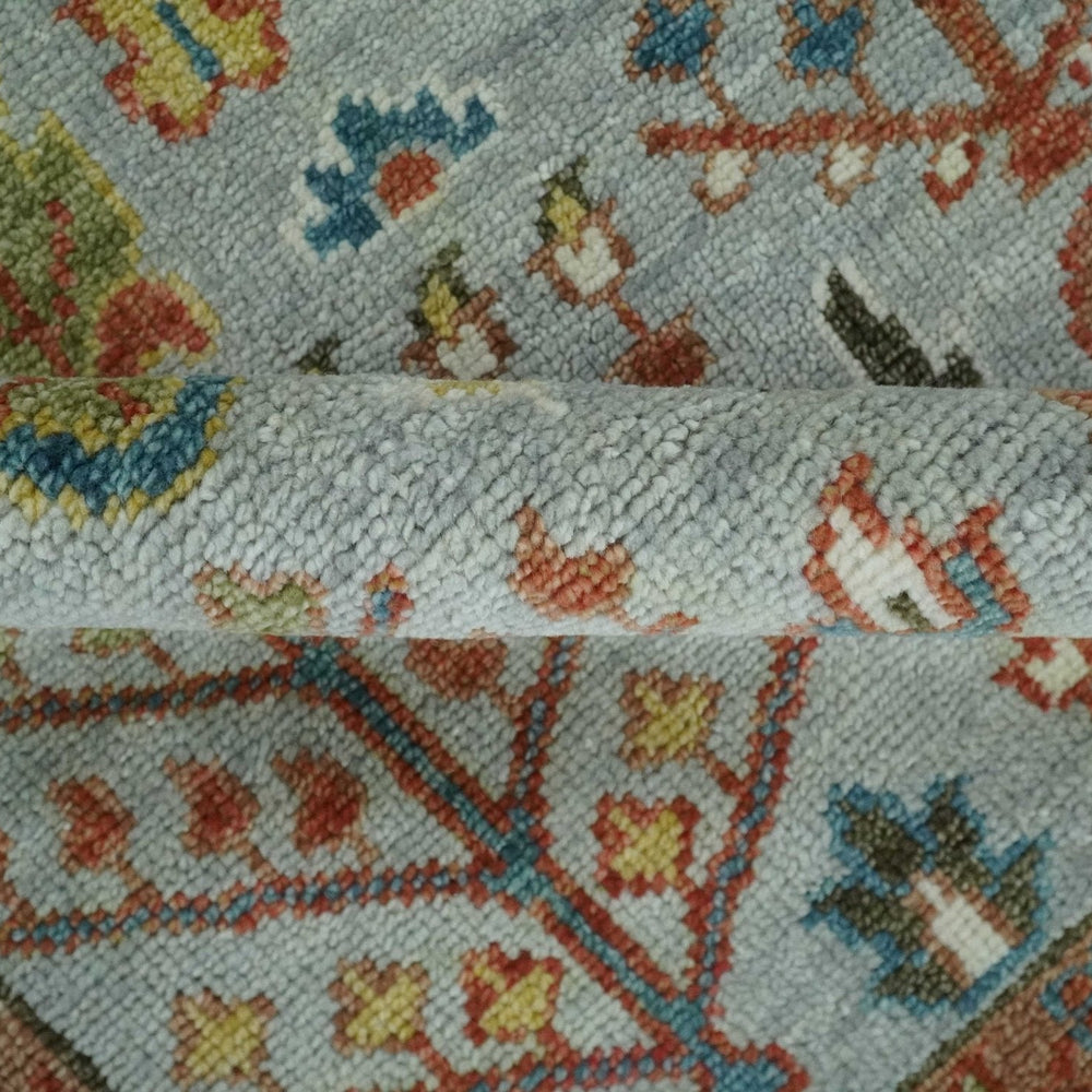 Tree of Life Hand Knotted Silver, Brown and Rust Traditional Wool Rug