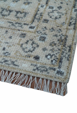 Tree of life Beige Traditional Style Hand knotted 4x6 Wool Area Rug
