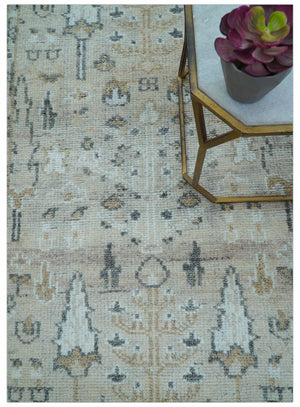 Tree of life Beige Traditional Style Hand knotted 4x6 Wool Area Rug