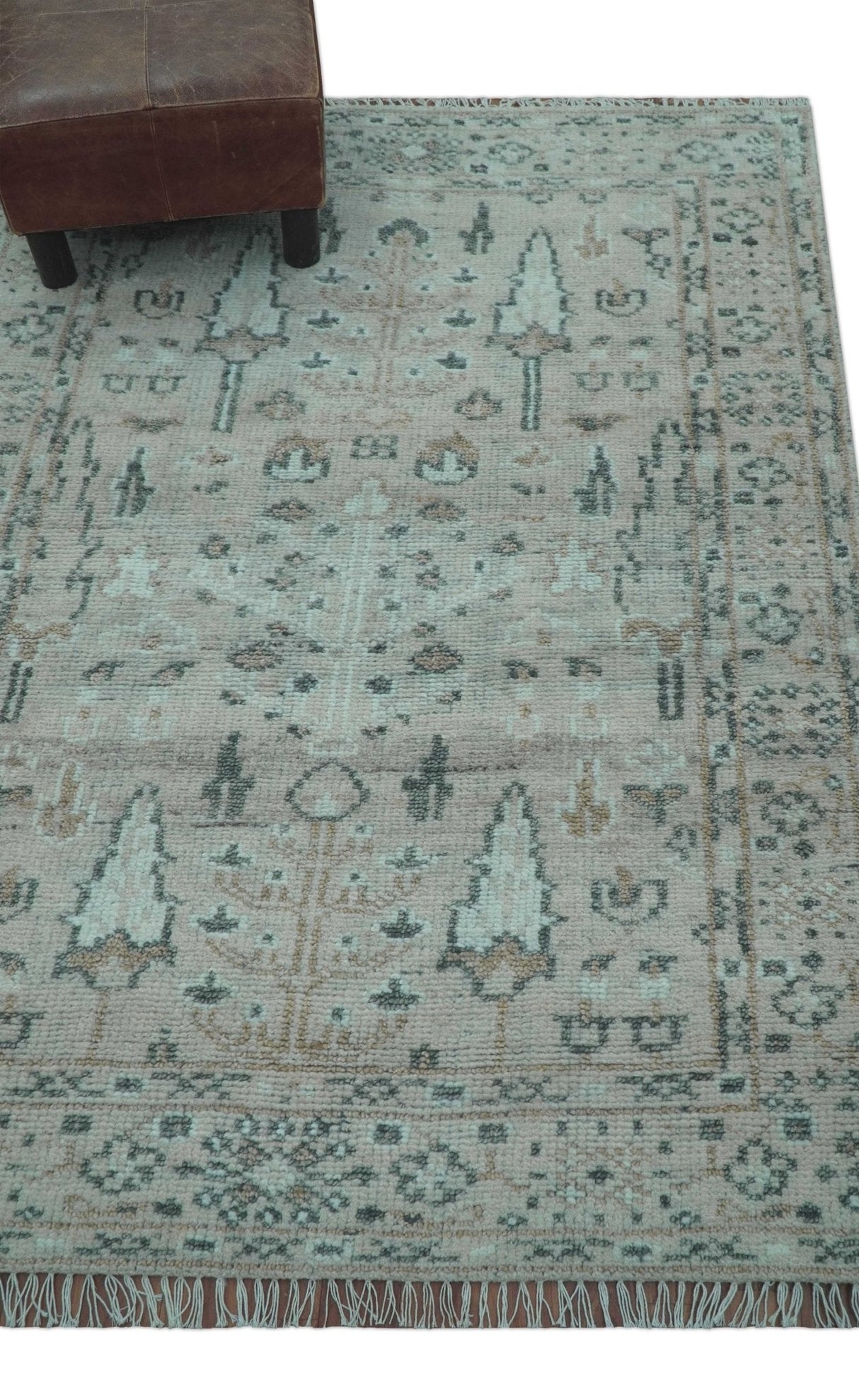 Tree of life Beige Traditional Style Hand knotted 4x6 Wool Area Rug
