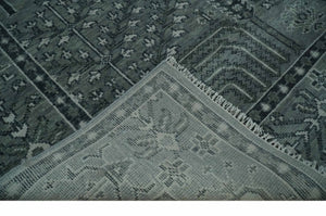 Tree of life Gray, Charcoal and Ivory Hand knotted Traditional Floral Multi Size wool Area Rug