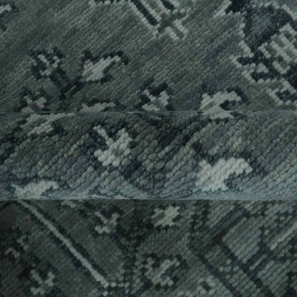 Tree of life Gray, Charcoal and Ivory Hand knotted Traditional Floral Multi Size wool Area Rug