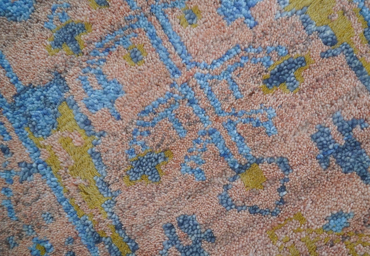 Tree of life Peach And Blue Hand Knotted 2x3 Wool Rug