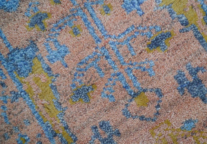 Tree of life Peach And Blue Hand Knotted 2x3 Wool Rug