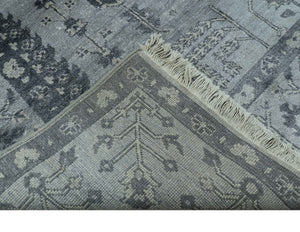 Tree of Life Silver And Gray 6x9 Hand Knotted Bamboo Silk Area Rug