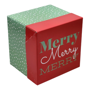 Cube Giftware Gift Box - set of 2 - Dots on Green