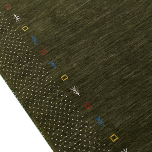 Tribal Border Design Hand Loomed Wool Area Rug
