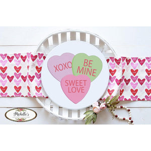 Triple Conversation Hearts Valentine Candy Sign - Wreath Enhancement